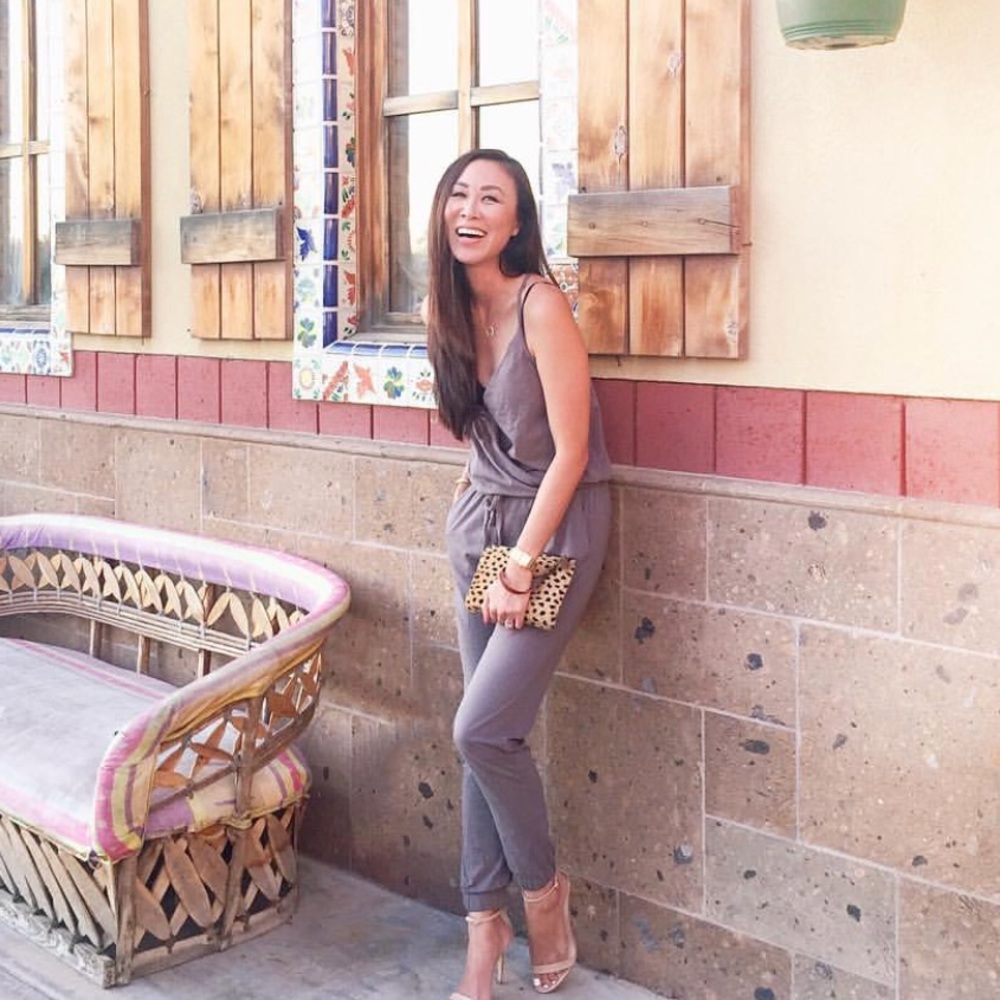 Gray Jumpsuit w tapered legs